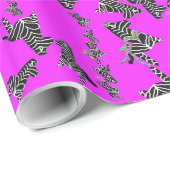 Moderne wilde violette Zebra Geschenkpapier (Rolleneckpunkt)