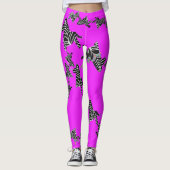 Moderne wilde violette Zebra Leggings (Vorderseite)