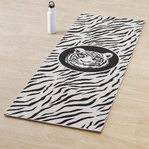 Moderne wilde weiße Tiger Muster Yoga Mat Yogamatte