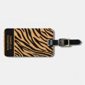 Moderne Wildlife Bengalisch Tiger Print Pattern Tr Gepäckanhänger (Vorderseite horizontal)