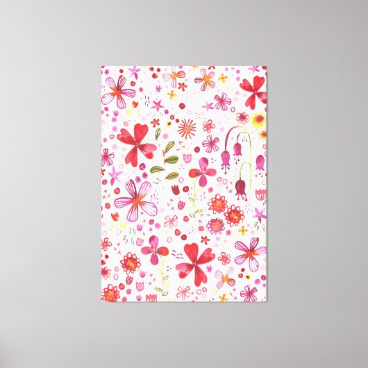 Moderne Wildwasser-Blume Leinwanddruck (Vorderseite)