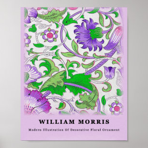  Moderne William Morris Lila Grüne Blumenblätter  Poster