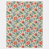 Moderne William Morris Style Rich botanische Motiv Fleecedecke (Vorderseite)