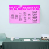 Moderne WILLKOMMENE Fahne + Ihr backgr. u. Ideen Banner (Messeveranstaltung)