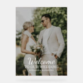 Moderne Willkommensfoto-Hochzeit Acrylschild (Vorderseite)
