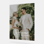 Moderne Willkommensfoto-Hochzeit Acrylschild (Winkel)