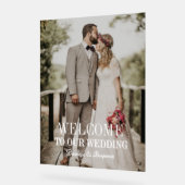 Moderne Willkommensfoto-Hochzeit Acrylschild (Winkel)