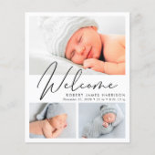 Moderne Willkommensfotografie Geburtshinweis (Vorderseite)