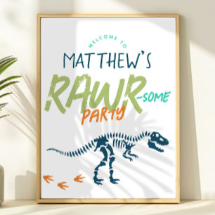 Moderne Willkommensschild zum Geburtstag für Dinos Poster