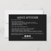 Moderne Wimpern Nachsorge Geschäftslogo Dankeskarte (Rückseite)
