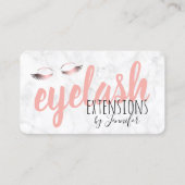 Moderne Wimpernverlängerungen aus weißem Marmor Ro Visitenkarte (Vorderseite)