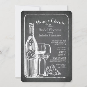 Moderne Wine & Cheese Bridal Dusche Einladung