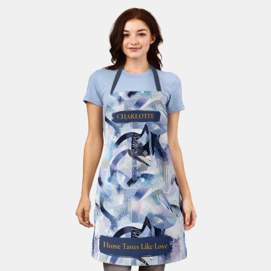 Moderne Winter Abstrakte Schürze mit Individuelle (Getragen)