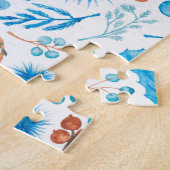 Moderne Winter-Aquarellblätter und -Beeren Puzzle (Seite)