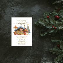 Moderne Winter-Bauernhof-Markt-Teddybär-Baby-Party