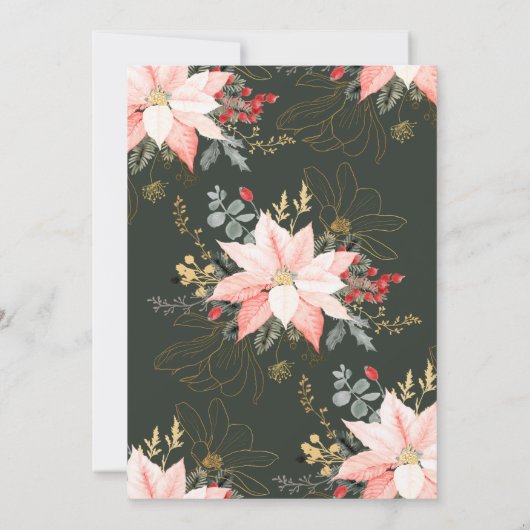 Moderne Winter-Blumenweihnachtszeit Oh, was Spaß P Einladung (Rückseite)