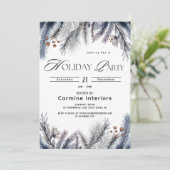 Moderne Winter Botanicals Corporate Holiday Party Einladung (Stehend Vorderseite)