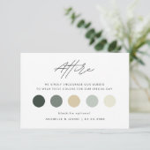 Moderne Winter Color Palette Wedding Guest Attrakt Begleitkarte (Stehend Vorderseite)