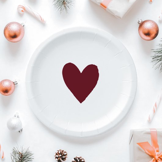 Moderne Winter Festive Burgundy Red Baby Dusche Pappteller