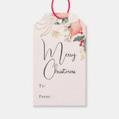 Moderne Winter floral frohe Weihnachten zu und von Geschenkanhänger (Vorderseite)