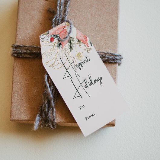 Moderne Winter florale schönste Ferien von und zu. Geschenkanhänger