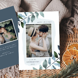 Moderne Winter Foliage Foto Urlaubskarte Feiertagskarte