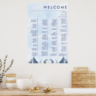 Moderne Winter-Gebirgs-Hochzeit Poster