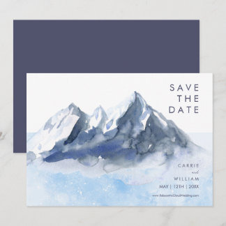 Moderne Winter-Gebirgs-Hochzeit Save The Date