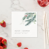 Moderne Winter Greenerity Wedding Serviette (Beispiel)