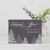 Moderne Winter-Hochzeit danken Ihnen kardiert Dankeskarte (Stehend Vorderseite)