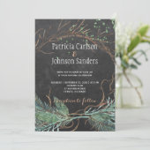 Moderne Winter Natur-Kalkboard Aquarell Hochzeit Einladung (Stehend Vorderseite)