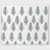 Moderne Winter Pine Green Tree Weihnachtsverpackun Geschenkpapier (Flach)