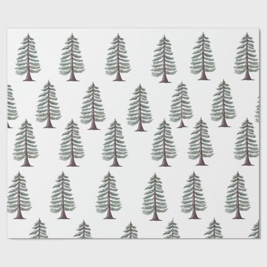 Moderne Winter Pine Green Tree Weihnachtsverpackun Geschenkpapier (Flach)