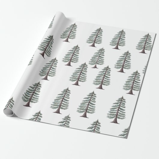 Moderne Winter Pine Green Tree Weihnachtsverpackun Geschenkpapier (Ungerollt)