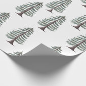 Moderne Winter Pine Green Tree Weihnachtsverpackun Geschenkpapier (Ecke)