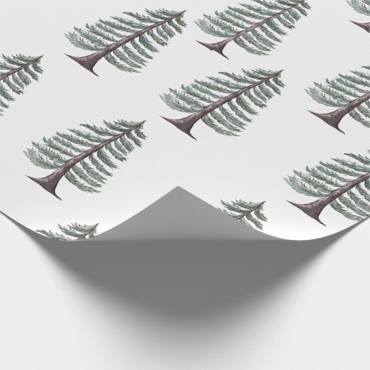 Moderne Winter Pine Green Tree Weihnachtsverpackun Geschenkpapier (Ecke)