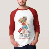 Moderne Winter Schlitten Familie passt Weihnachten T-Shirt (Vorderseite)