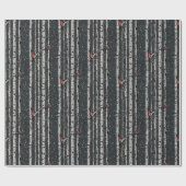 Moderne Winter-Schwarze Kardinal-Verschneite Birke Geschenkpapier (Flach)