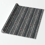 Moderne Winter-Schwarze Kardinal-Verschneite Birke Geschenkpapier (Ungerollt)