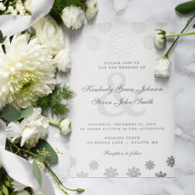 Moderne Winter-Silber-Schneeflocken-Hochzeit