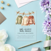 Moderne Winter Ugly Sweater Baby Dusche Acryleinladungen (In Situ (Hochzeit))