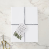 Moderne Winter-Wasserfarbe Grüner Wald Mit Schnee Geschenkanhänger (Mit Garn)