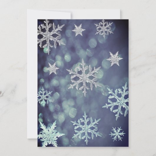 Moderne Winter Wunderland Schneeflocken süß 16 Einladung (Rückseite)