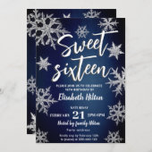 Moderne Winter Wunderland Schneeflocken süß 16 Einladung (Vorne/Hinten)