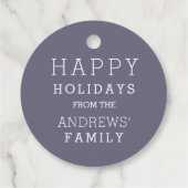 Moderne Winterbaumfeier mit sinkendem Schnee Geschenkanhänger (Rückseite)