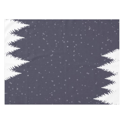 Moderne Winterbaumfeier mit sinkendem Schnee Tischdecke (Vorderseite (Horizontal))