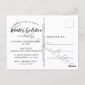 Moderne Winterfeier Postkarte (Rückseite)