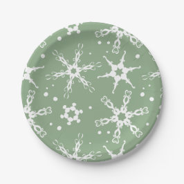 Moderne Winterferienplatte Snowflake Pappteller