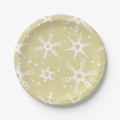 Moderne Winterferienplatte Snowflake Pappteller (Vorderseite)