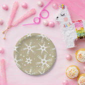Moderne Winterferienplatte Snowflake Pappteller (Party)